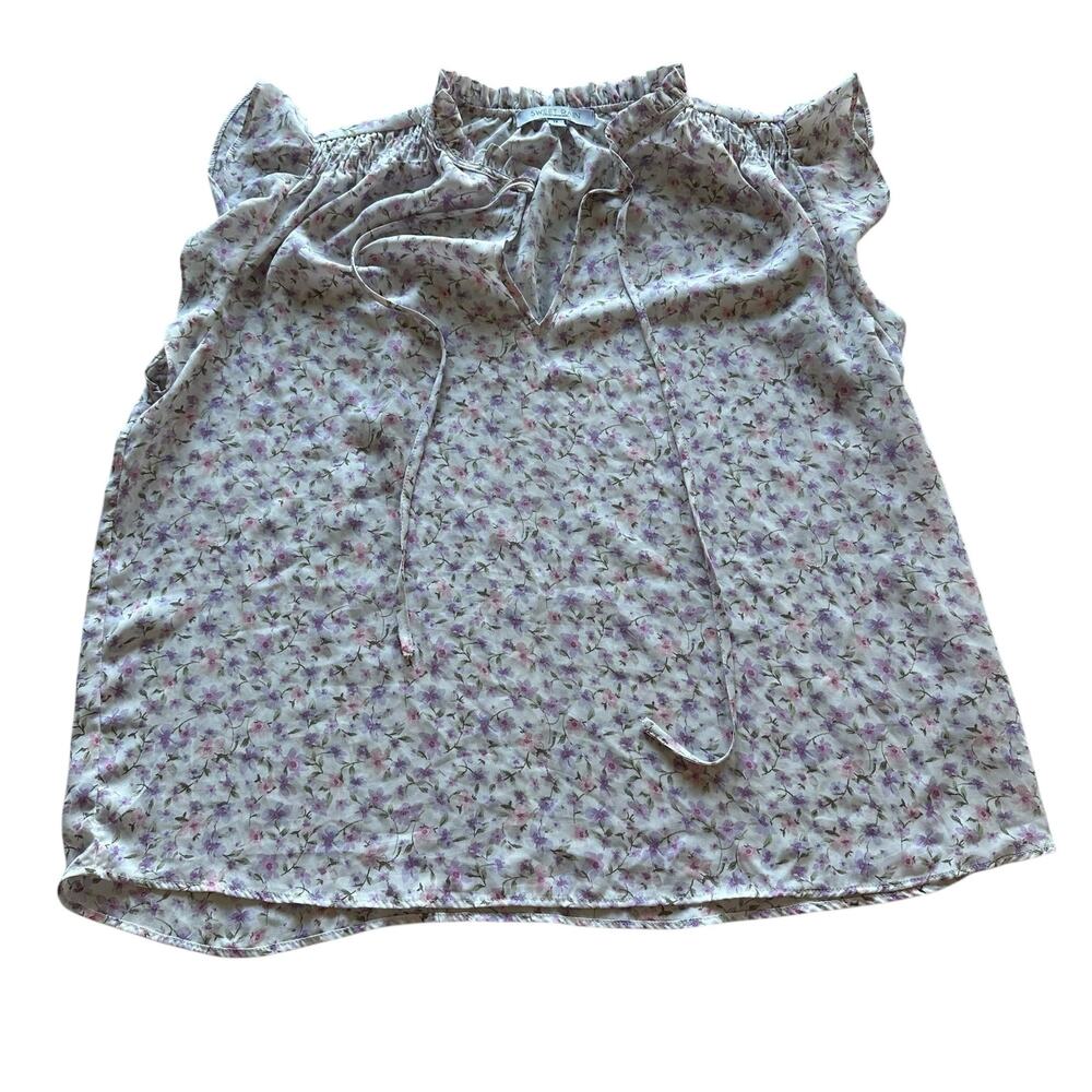 Womens Shirt Size 1X White Floral Spring Delicate Cottagecore Feminine Fairy
